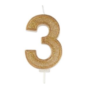 Küünal number 3 sädelusega kuldne