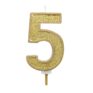 Küünal number 5 sädelusega kuldne