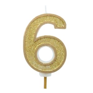Küünal number 6 sädelusega kuldne