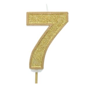 Küünal number 7 sädelusega kuldne