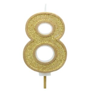 Küünal number 8 sädelusega kuldne