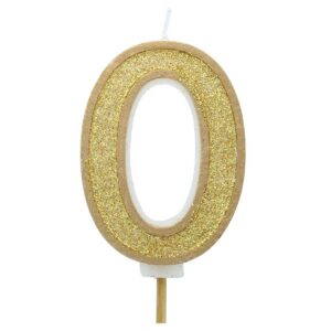 Küünal number 0 sädelusega kuldne