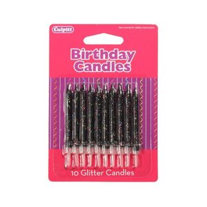 Küünlad sädelusega Mustad 10tk