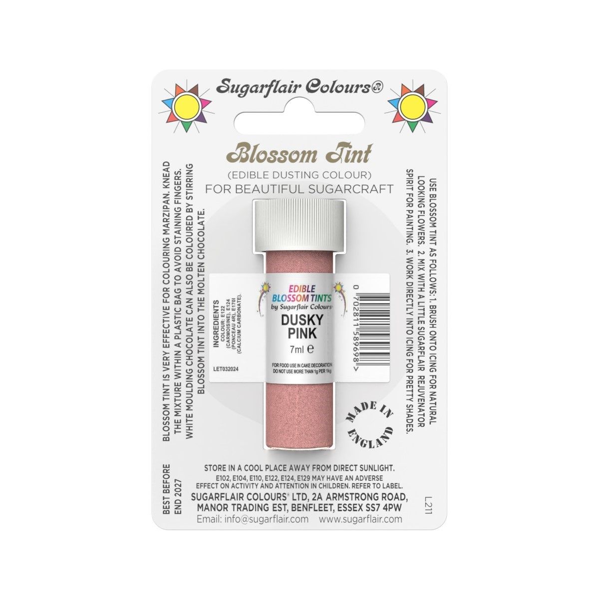 Tumeroosa (Dusky pink) toiduvärv pulbrina 7ml