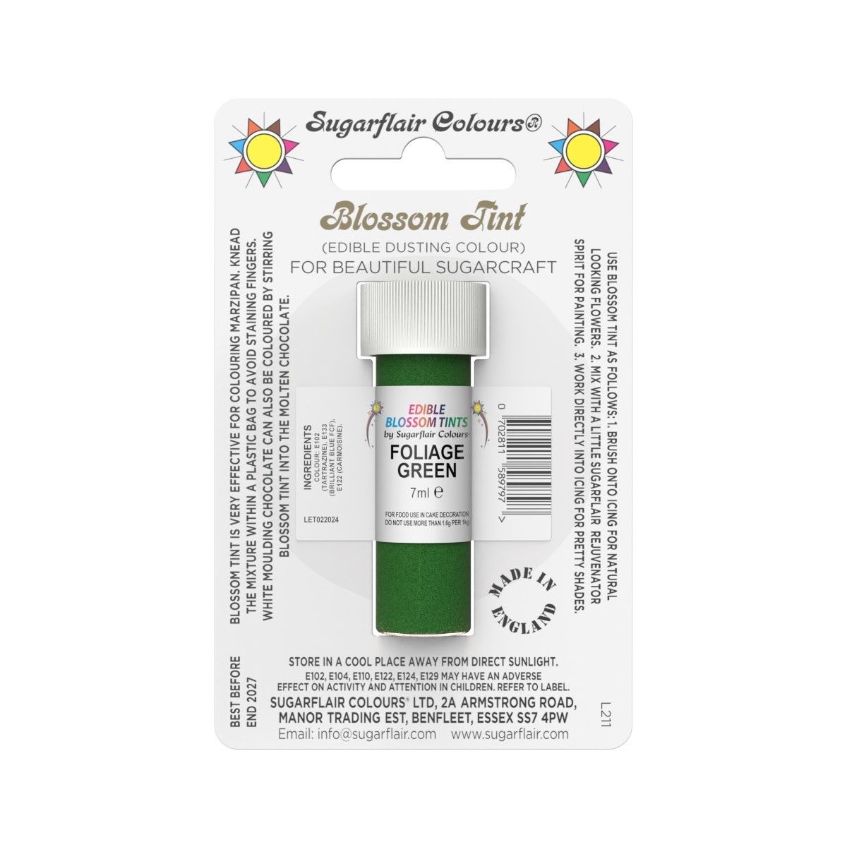 Leheroheline (Folige green) toiduvärv pulbrina 7ml